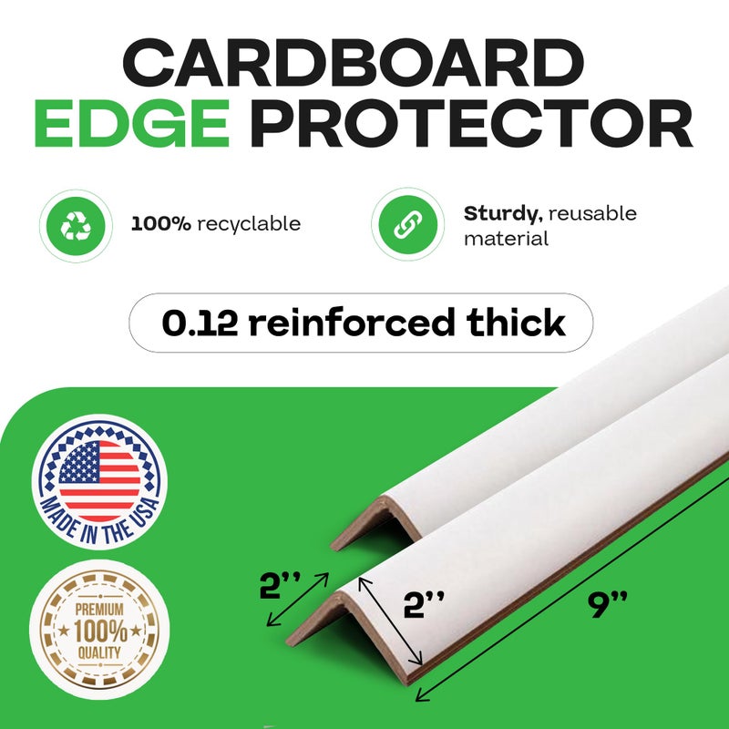 IDL Packaging - CEP-9-M Cardboard Edge Protector 2" x 2" x 9", Pack of 50 â€“ White Kraft Cardboard Corner Protectors for Shipping â€“ V-Board Reinforced Pallet Edge Protector - Image 2